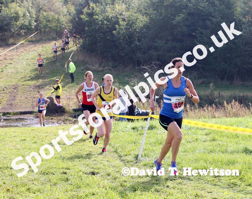 Emma Pearson (Morpeth) leads  the senior womens  race at the Sherman Cup, Hedley Farm, Tanfield,  County Durham.